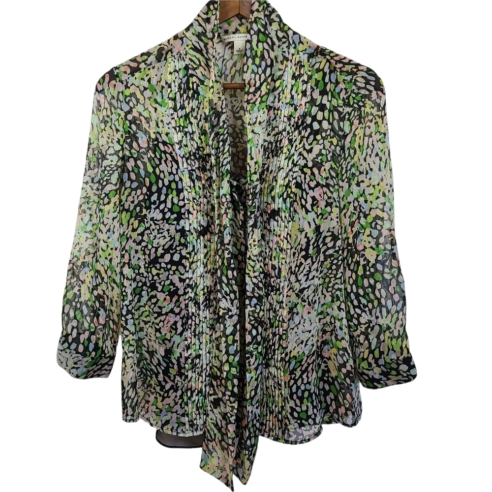 Banana Republic Abstract Lined Sheer Blouse 4